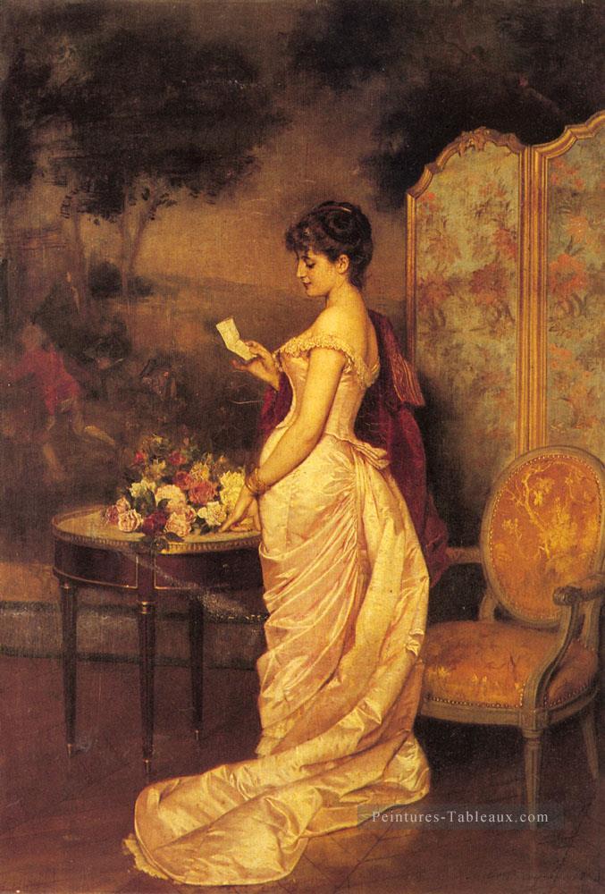La lettre d’amour femme Auguste Toulmouche Peintures à l'huile